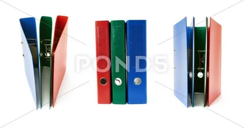 Office folders isolated over the white background Stock Photos