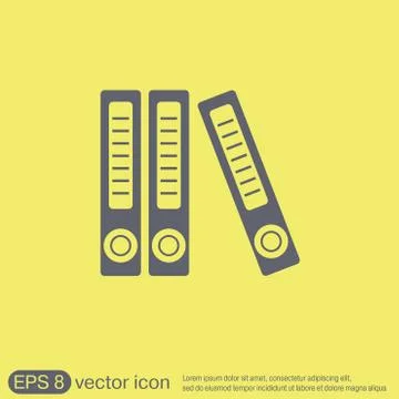 Office folders with papers and documents, Archives folder icon Stock Illustration