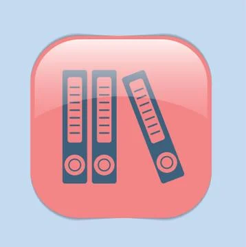 Office folders with papers and documents, Archives folder icon Stock Illustration