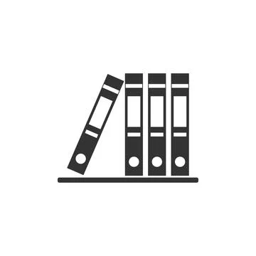Office folders with papers and documents icon isolated. Archives folder sign Stock Illustration