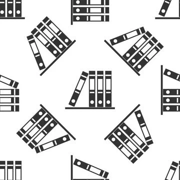 Office folders with papers and documents. Archives folder icon seamless pattern イラスト素材