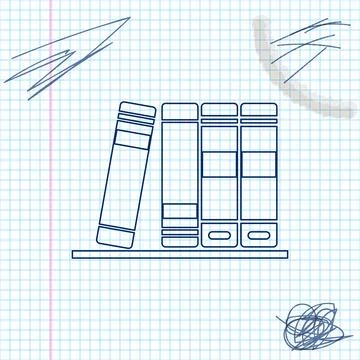 Office folders with papers and documents line sketch icon isolated on white Stock Illustration