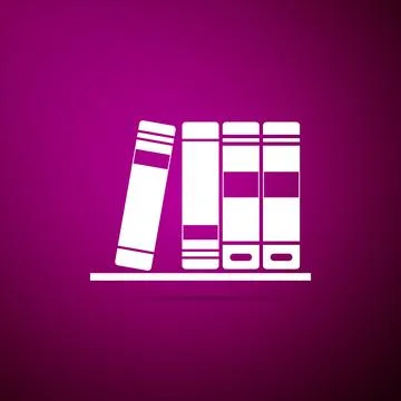 Office folders with papers and documents icon isolated on purple background Illustrazione stock