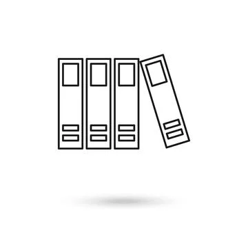 Office folders with papers and documents icon isolated on white background... Stock Illustration
