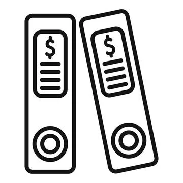 Office folders representing financial data with dollar sign icon Stock Illustration