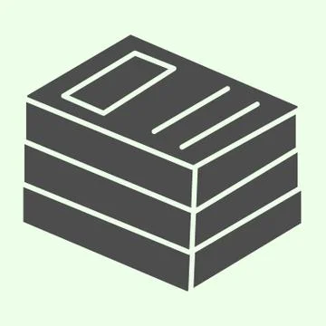 Office folders solid icon. Stack of binders glyph style pictogram on white Stockillustratie