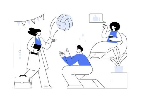 Office fun abstract concept vector illustration. Stock Illustration