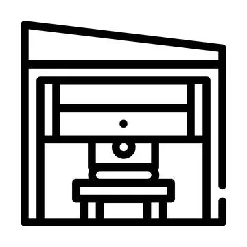 Office in garage line icon vector illustration Stock Illustration