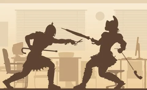 Office gladiators illustration Stock Illustration