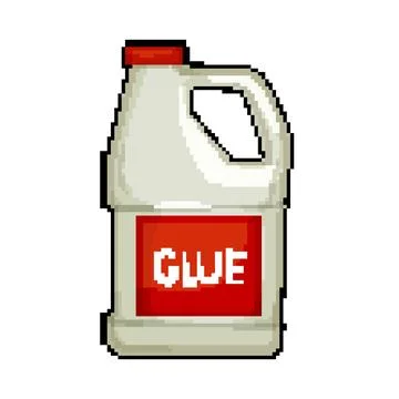 Office glue bottle pixel art vector illustration Stock Illustration
