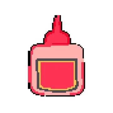 Office glue bottle pixel art vector illustration Stock Illustration