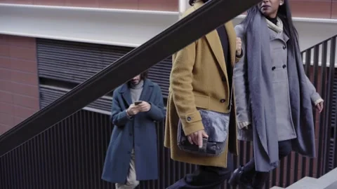 Office going pedestrians. Commuters crowed walking to office. Stock Footage 225498902