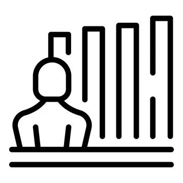 Office graph chart icon outline vector. Course seminar Stockillustratie