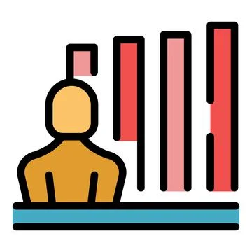 Office graph chart icon vector flat Stock Illustration