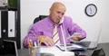 Office Hard Job Businessman Calculate Contract Talking Landline Mobile Calling 4k or 4k+ Resolution