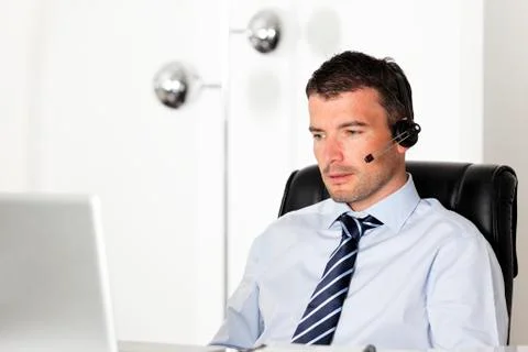 Office headset man Stock Photos