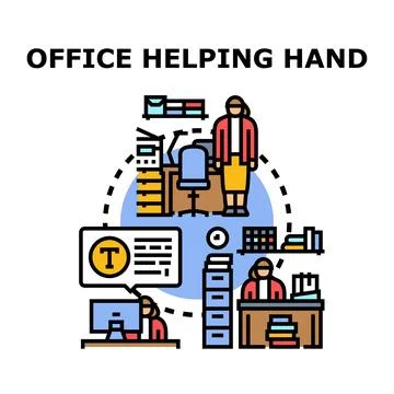 Office helping hand presenting business collaboration and support Stock Illustration