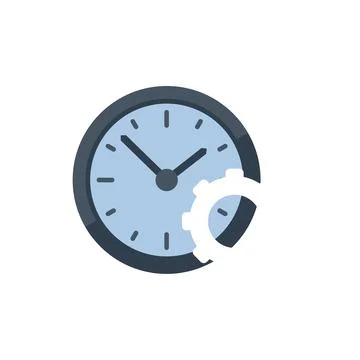 Office hour icon flat vector. Flexible work Stock Illustration