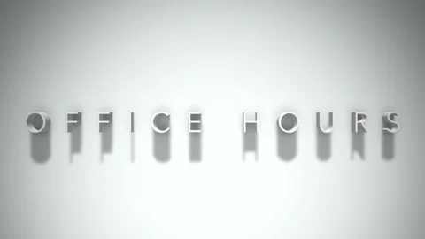 office hours 3D title animation white te... | Stock Video | Pond5