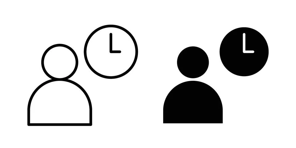 Office hours icon black vector isolated on white Stock Illustration