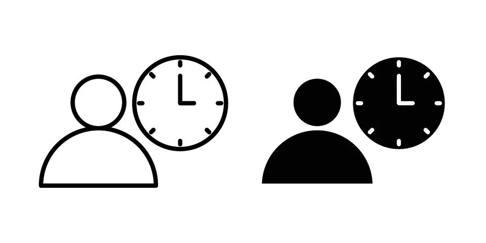 Office hours icon set, collection of vector icons Stock Illustration
