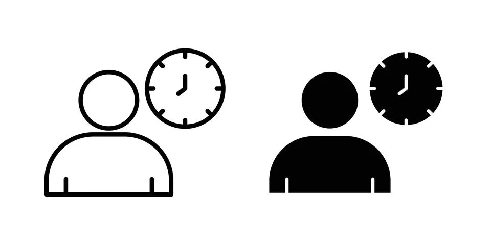 Office hours icon set. Vector EPS 10 Stock Illustration