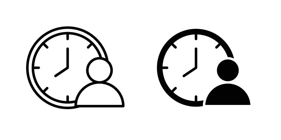 Office hours icon vector design illustrations Stock Illustration