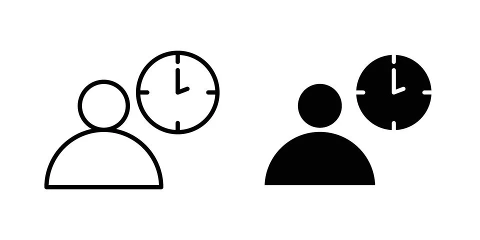 Office hours icon vector, illustration icon set Stock Illustration