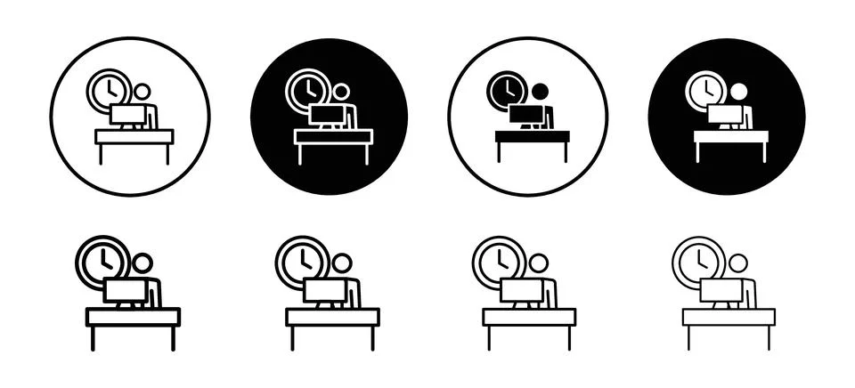 Office hours icon vector set collection for web Stock Illustration