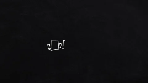 Office hours - self-drawing lines on the blackboard Stock Footage 109202248