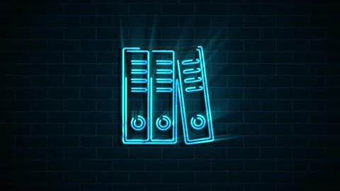 Office icon. Neon shadow icon. Office, great design for any purposes. Motion Stock Footage 153827088