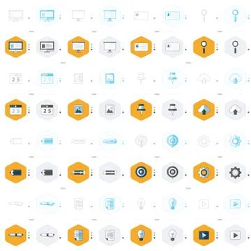 Office icon set 4 style design Stock-Illustration