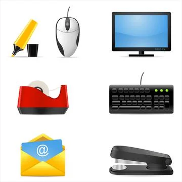 Office icon set - bussness tools Stock Illustration