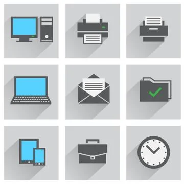 Office icon set Stock Illustration