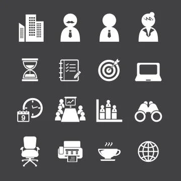 Office icon set Stock Illustration