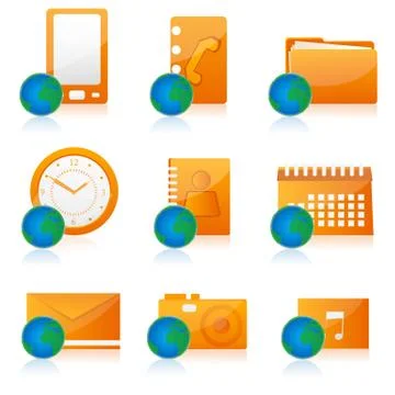 Office icon set Stock Illustration