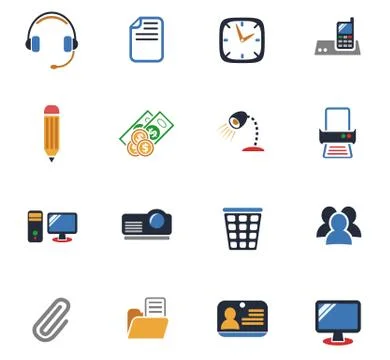 Office icon set Stock Illustration