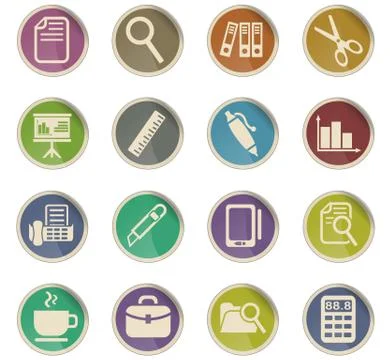 Office icon set Stock Illustration