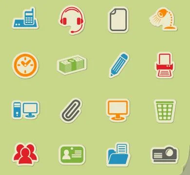 Office icon set Stock Illustration