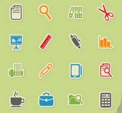 Office icon set Stock Illustration