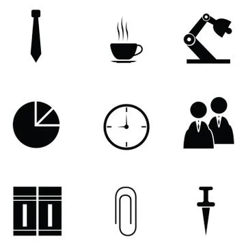 Office icon set Stock Illustration