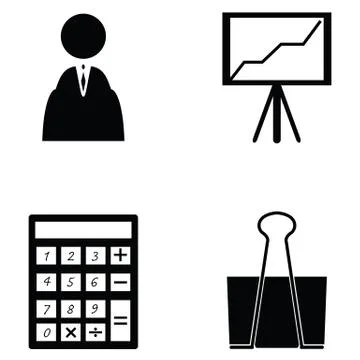 Office icon set Stock Illustration