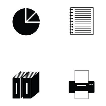 Office icon set Stock Illustration
