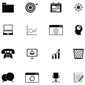 Office icon set Stock Illustration