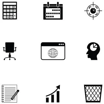 Office icon set Stock Illustration