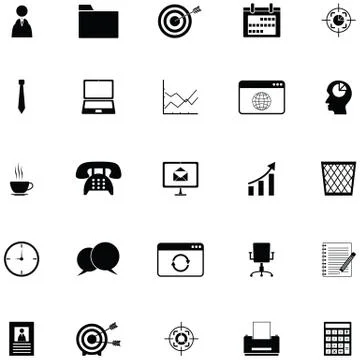 Office icon set Stock Illustration