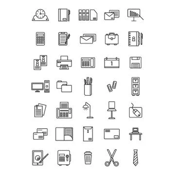 Office Icon Set 스톡 일러스트
