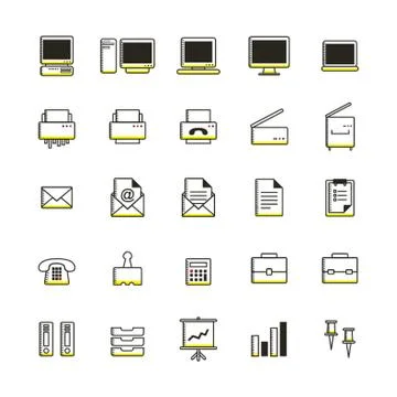 Office Icon Set Stock Illustration