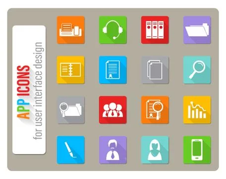 Office icon set Stock Illustration