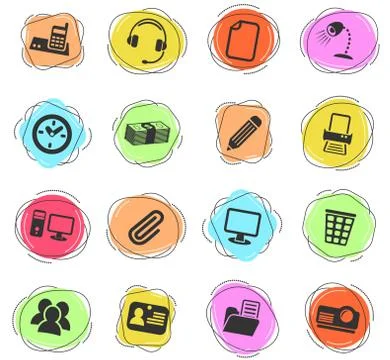 Office icon set Stock Illustration